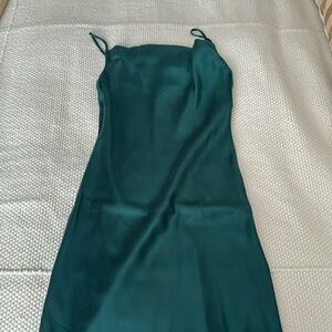 Fleur Du Mal dark green COWL NECK SLIP DRESS Size-S